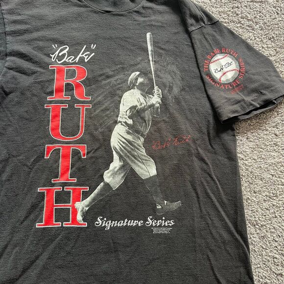 Vintage 1994 The Babe Ruth Signature Series T Shirt Limited Edition Black Sz L - Picture 2 of 10